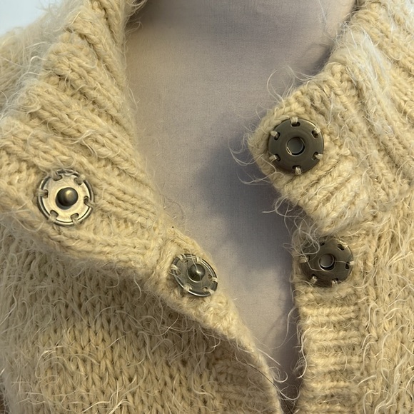 Free People Cream Fuzzy Cardigan Sweater - Picture 6 of 8